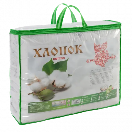 Одеяло "Хлопок" 2.0 сп Русская сказка (стандарт) тик