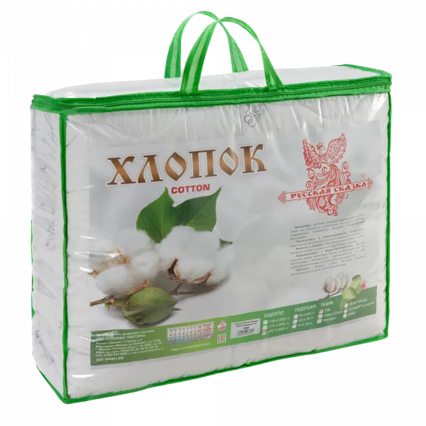 Одеяло "Хлопок" 1,5 сп Русская сказка (стандарт) тик