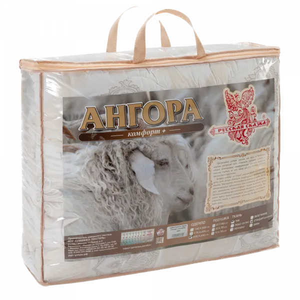 Одеяло "Ангора" 1,5 сп Русская сказка (стандарт) тик